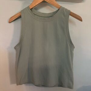Hollister Green Boxy Crop Tank Top